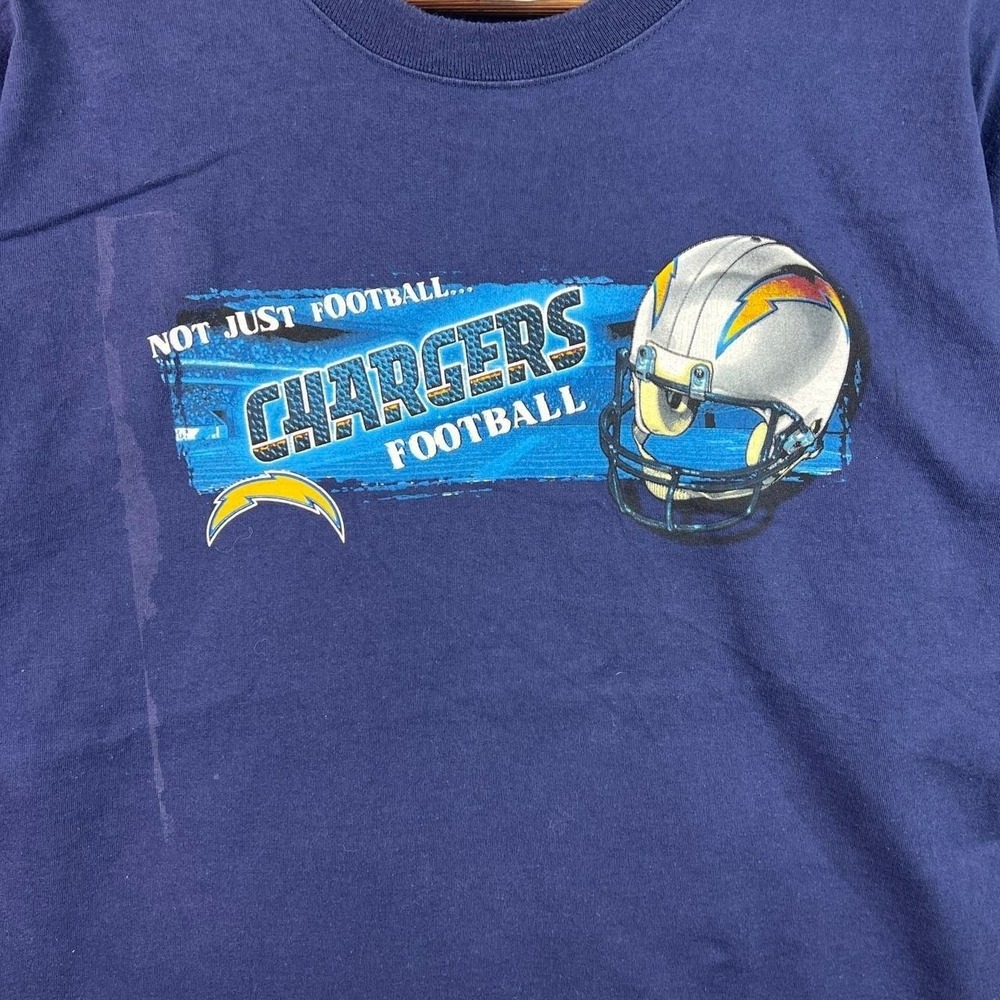 Not Just Football Chargers Football Helmet Logo Blue Tee Shirt XXL - Picture 2 of 6